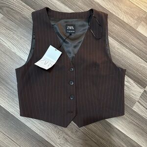 Zara Brown Tailored Vest